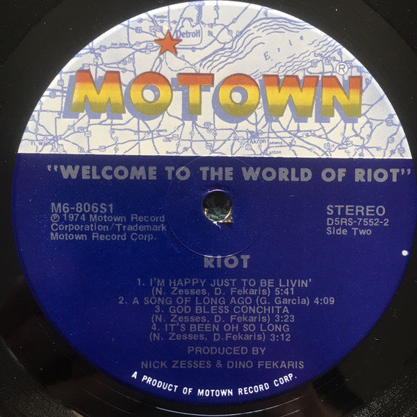 Riot : Welcome To The World Of Riot (LP, Album)