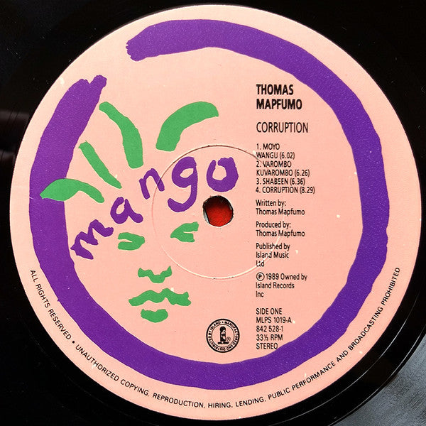 Thomas Mapfumo And The Blacks Unlimited : Corruption (LP, Album)