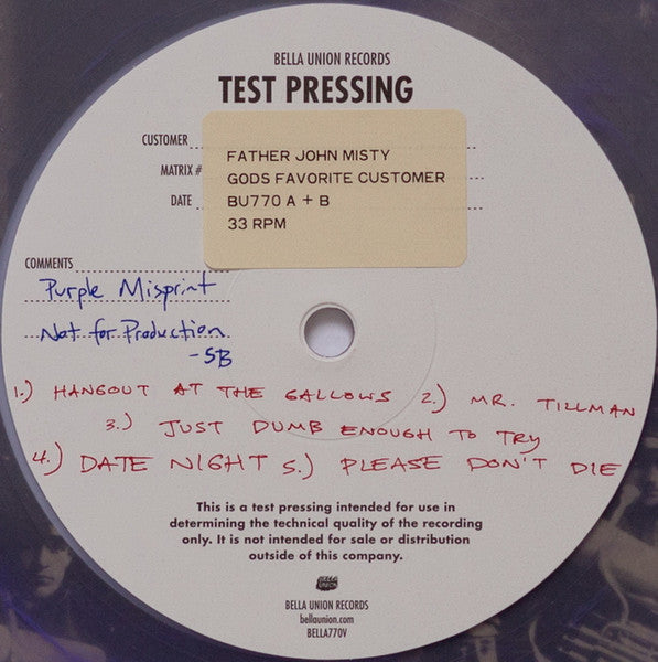 Father John Misty : God's Favorite Customer (LP, Album, Pur)