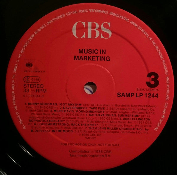 Various : Music In Marketing (2xLP, Comp, Promo)