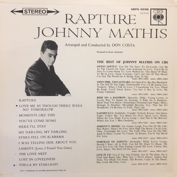 Johnny Mathis : Rapture (LP, Album)