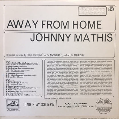 Johnny Mathis : Away From Home (LP)