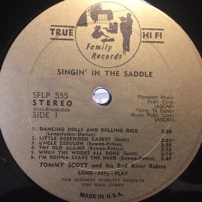 Tommy Scott's Hollywood Hillbillies : Singin' In The Saddle (LP, Album)