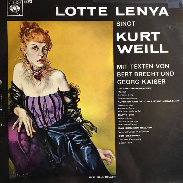 Lotte Lenya : Lotte Lenya Singt Kurt Weill Mit Texten Von Bert Brecht Und Georg Kaiser (LP, RE, Ora)