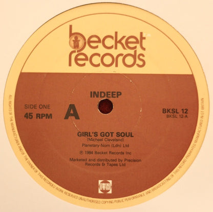 Indeep : Girl's Got Soul / The Night The Boy Learned How To Dance (12")