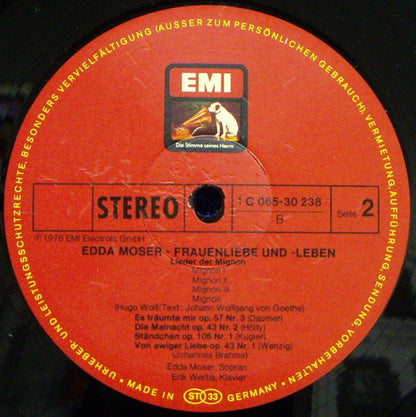 Robert Schumann, Hugo Wolf, Johannes Brahms - Edda Moser, Erik Werba : Frauenliebe Und -Leben / Lieder Von Hugo Wolf Und Johannes Brahms (LP)