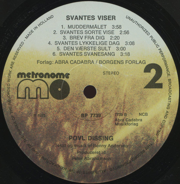 Povl Dissing & Benny Andersen : Svantes Viser (LP, Album)