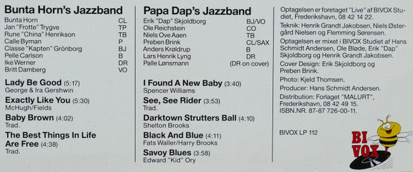 Bunta Horn's Jazz Band Og Papa Dap's Jazzband : Fish'n Jazz (LP, Album)