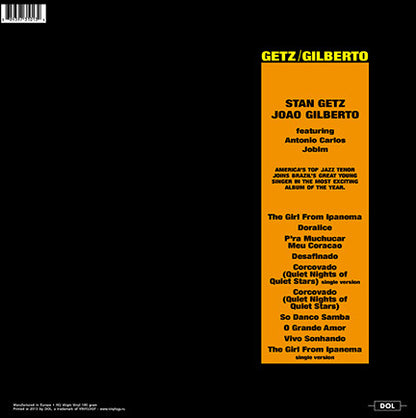 Stan Getz / João Gilberto Featuring Antonio Carlos Jobim : Getz / Gilberto (LP, Album, RE, 180)