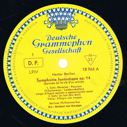 Hector Berlioz · Berliner Philharmoniker · Herbert von Karajan : Symphonie Fantastique (LP)