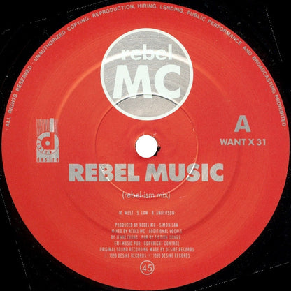 Rebel MC : Rebel Music (12")