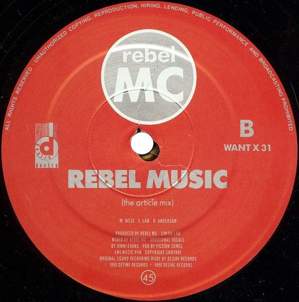 Rebel MC : Rebel Music (12")