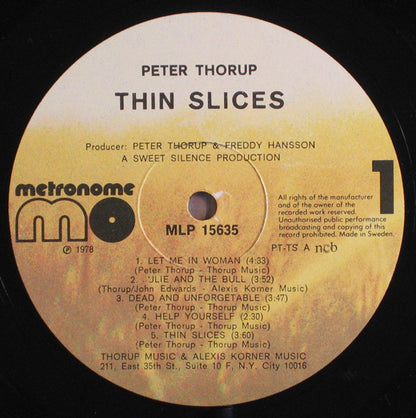 Peter Thorup : Thin Slices (LP, Album)