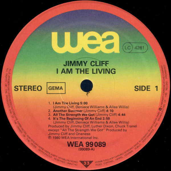 Jimmy Cliff : I Am The Living (LP, Album, RE)