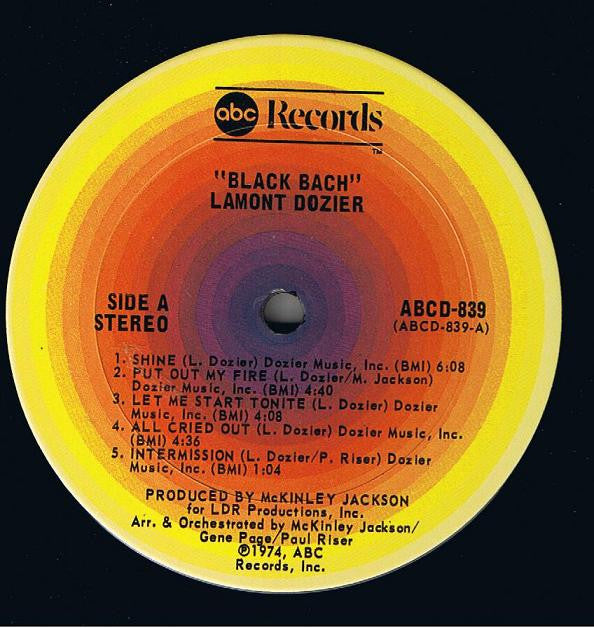 Lamont Dozier : Black Bach (LP, Album, Pit)