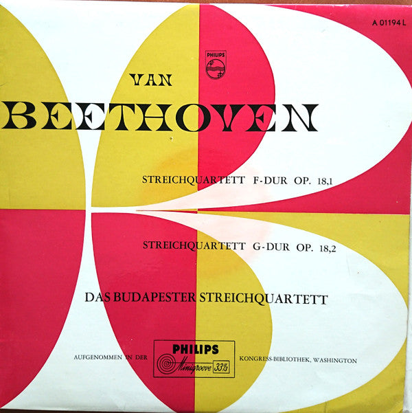 Ludwig van Beethoven, Budapest String Quartet : Streichquartett F-Dur Op. 18,1 / Streichquartett G-Dur Op. 18,2 (LP, Mono)