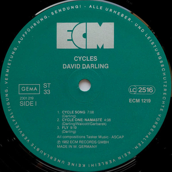 David Darling : Cycles (LP, Album)