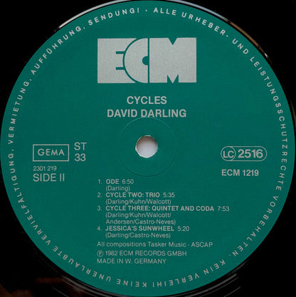 David Darling : Cycles (LP, Album)