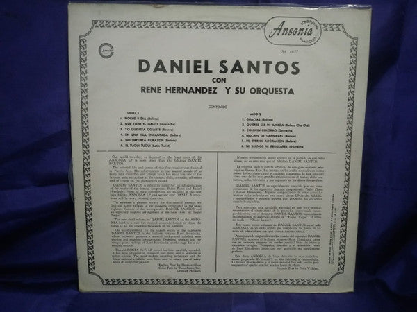 Daniel Santos Con  Rene Hernandez Y Su Orquesta : El Viajero Mundial Vol. 3  (LP)