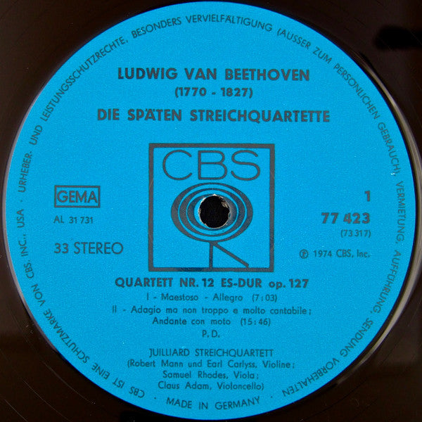 Ludwig van Beethoven : Juilliard String Quartet : Die Späten Streichquartette (4xLP + Box)