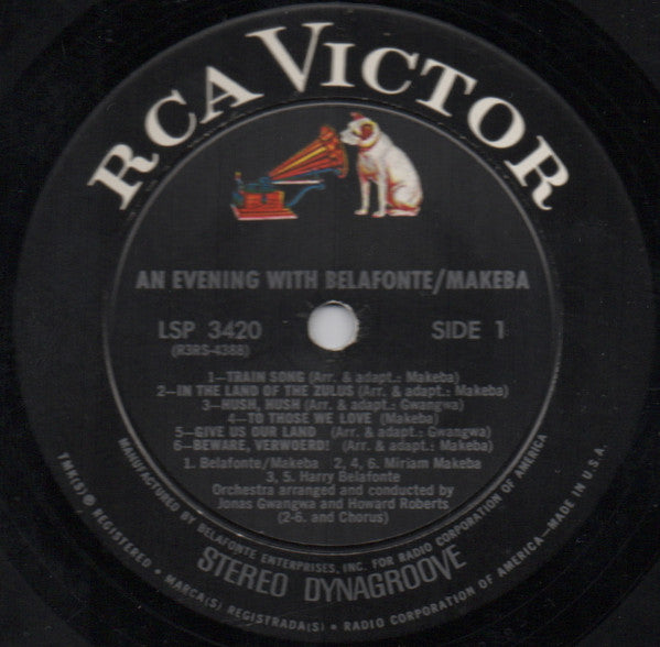 Harry Belafonte / Miriam Makeba : An Evening With Belafonte/Makeba (LP, Album, San)