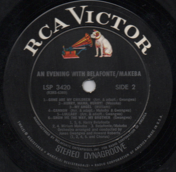 Harry Belafonte / Miriam Makeba : An Evening With Belafonte/Makeba (LP, Album, San)