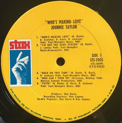 Johnnie Taylor : Who's Making Love (LP, Album, Pit)