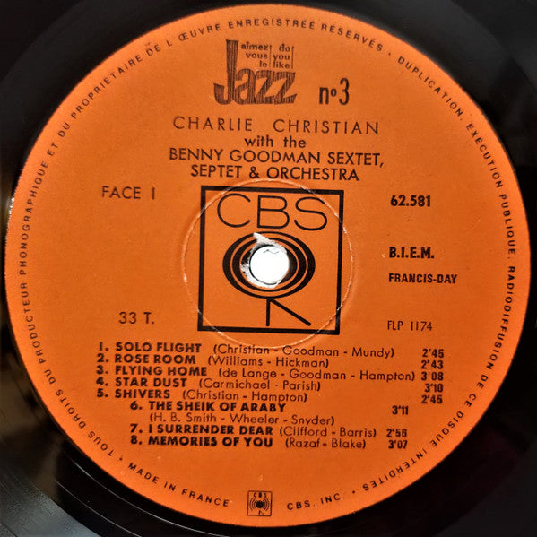 Charlie Christian With Benny Goodman Sextet, Benny Goodman Septet And Benny Goodman And His Orchestra : Solo Flight (LP)