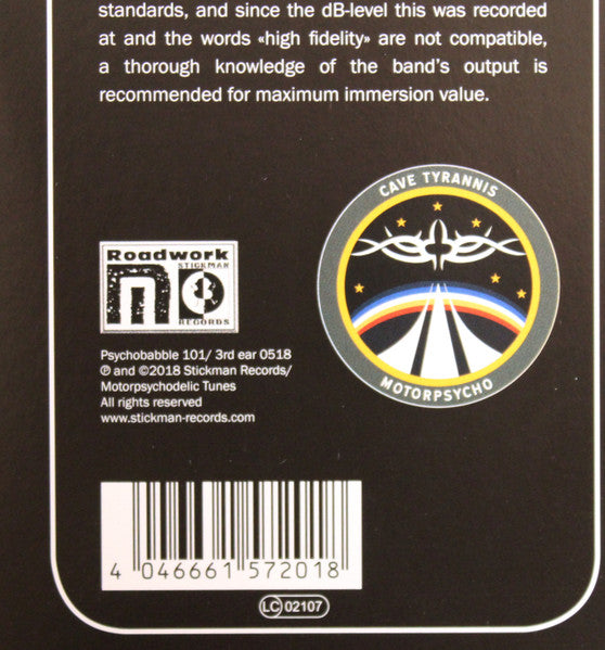 Motorpsycho : Roadwork Vol 5: Field Notes - The Fantastic Expedition Of Järmyr, Ryan, Sæther & Lo Live In Europe 2017 (3xLP, Album, M/Print, Yel)