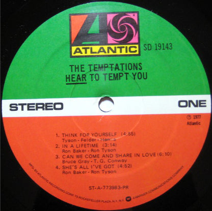 The Temptations : Hear To Tempt You (LP, Album, Pre)