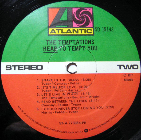 The Temptations : Hear To Tempt You (LP, Album, Pre)