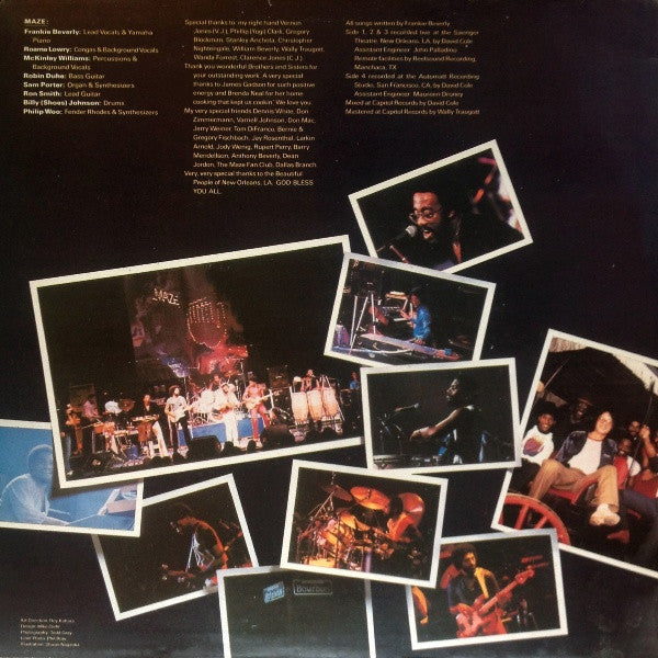 Maze Featuring Frankie Beverly : Live In New Orleans (2xLP, Album)