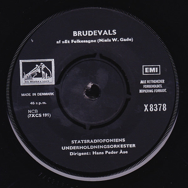 Statsradiofoniens Underholdningsorkester : Brudevals (7", Single, RE)