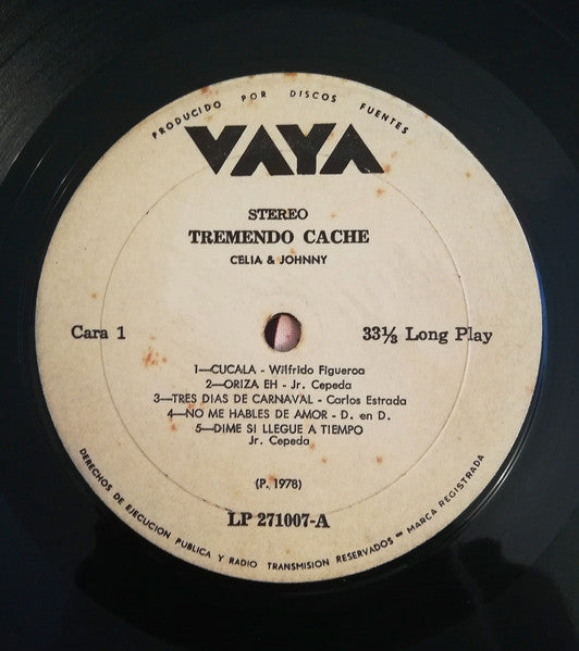 Celia Cruz & Johnny Pacheco : Tremendo Caché (LP, Album, RE)