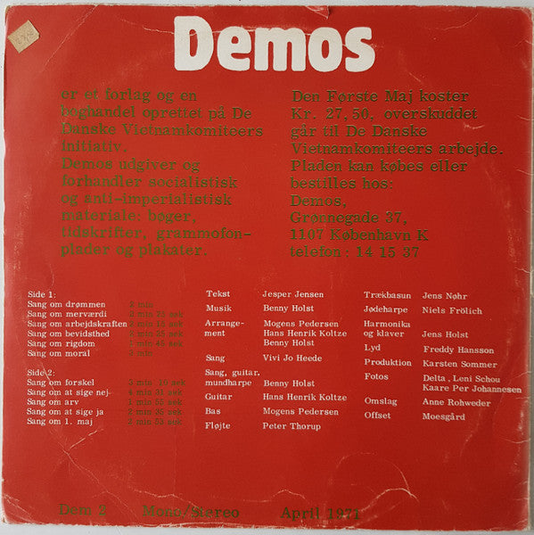 Benny Holst Og Jesper Jensen : Den Første Maj (Sange Af Benny Holst Og Jesper Jensen) (LP, Album, RE, Red)