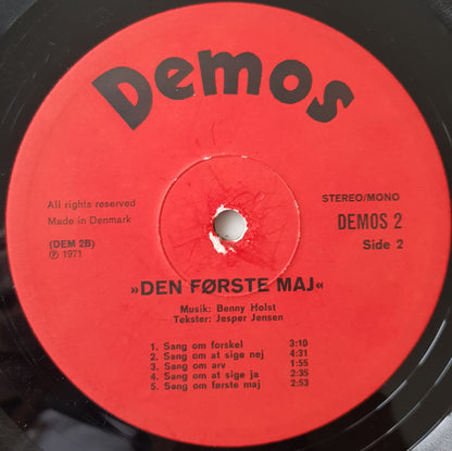 Benny Holst Og Jesper Jensen : Den Første Maj (Sange Af Benny Holst Og Jesper Jensen) (LP, Album, RE, Red)