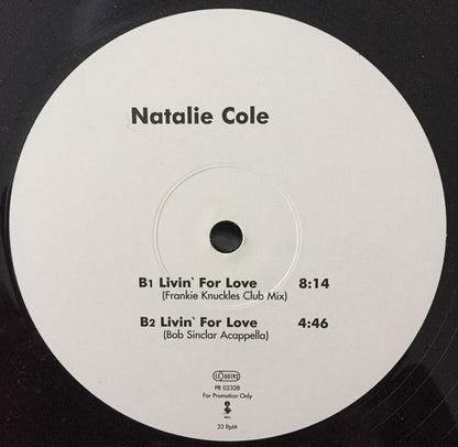 Natalie Cole : Livin' For Love (12", Promo)