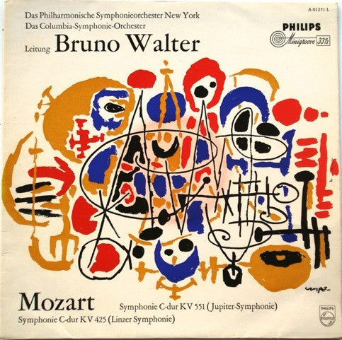 Wolfgang Amadeus Mozart, Philharmonic-Symphony Orchestra Of New York, Columbia Symphony Orchestra, Bruno Walter : Symphonie C-Dur KV 551 (Jupiter-Symphonie) / Symphonie C-Dur KV 425 (Linzer Symphonie) (LP, Comp, Mono)