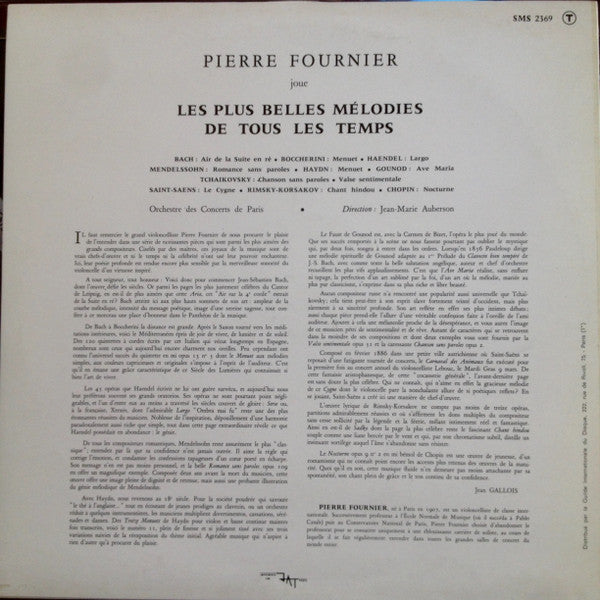 Pierre Fournier : Joue Les Plus Belles Mélodies De Tous Les Temps (LP, Album)