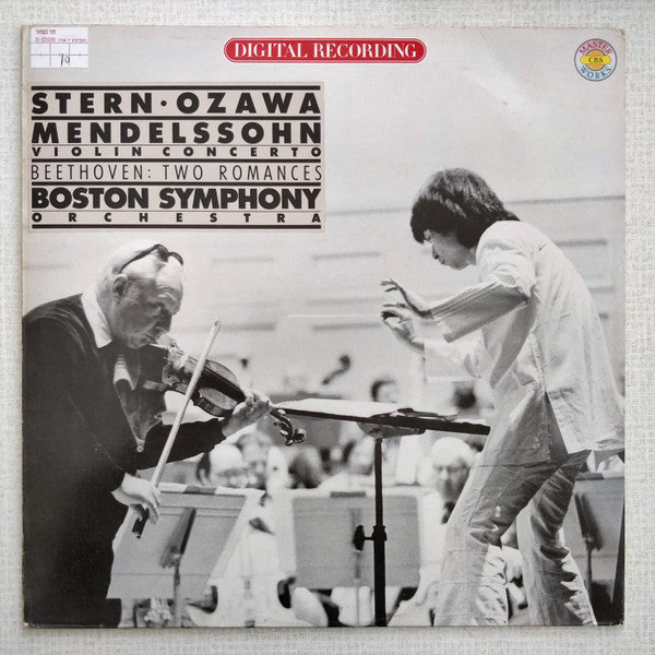 Isaac Stern • Seiji Ozawa, Ludwig van Beethoven, Felix Mendelssohn-Bartholdy, Boston Symphony Orchestra : Violin Concerto / Two Romances (LP, Album)