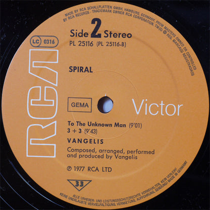 Vangelis : Spiral (LP, Album)