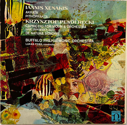 Iannis Xenakis / Krzysztof Penderecki : Akrata, Pithoprakta / Capriccio For Violin & Orchestra, De Natura Sonoris (LP, Album, Gat)