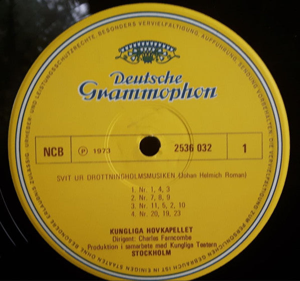 Johan Helmich Roman, Johann Gottlieb Naumann, Joseph Martin Kraus — Kungliga Hovkapellet / Charles Farncombe : Drottningholmsmusiken (LP)