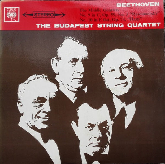 Ludwig van Beethoven, Budapest String Quartet : Quartet No. 9 In C Major, Op. 59, No. 3 (Rasoumovsky) / Quartet No. 10 In E Flat Major, Op. 74 (Harp) (LP)