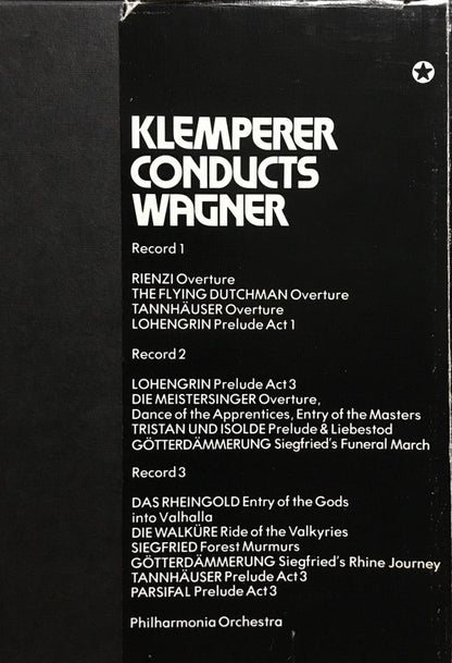 Otto Klemperer Conducts Richard Wagner - Philharmonia Orchestra : Klemperer Conducts Wagner (3xLP, RP, Lar + Box, Comp, RE)