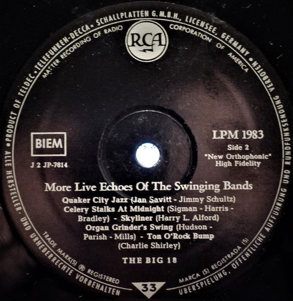 The Big 18 : More Live Echoes Of The Swinging Bands (LP, Mono)