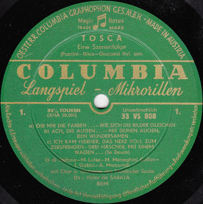 Giacomo Puccini / Maria Callas, Giuseppe di Stefano, Tito Gobbi : Szenenfolge Aus Tosca (10")