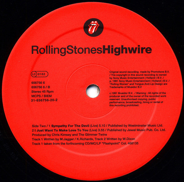 The Rolling Stones : Highwire (12", Maxi, Gat)