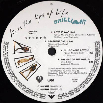 Brilliant : Kiss The Lips Of Life (LP, Album)