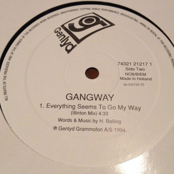 Gangway : Steady Income / Everything Seems To Go My Way (12")